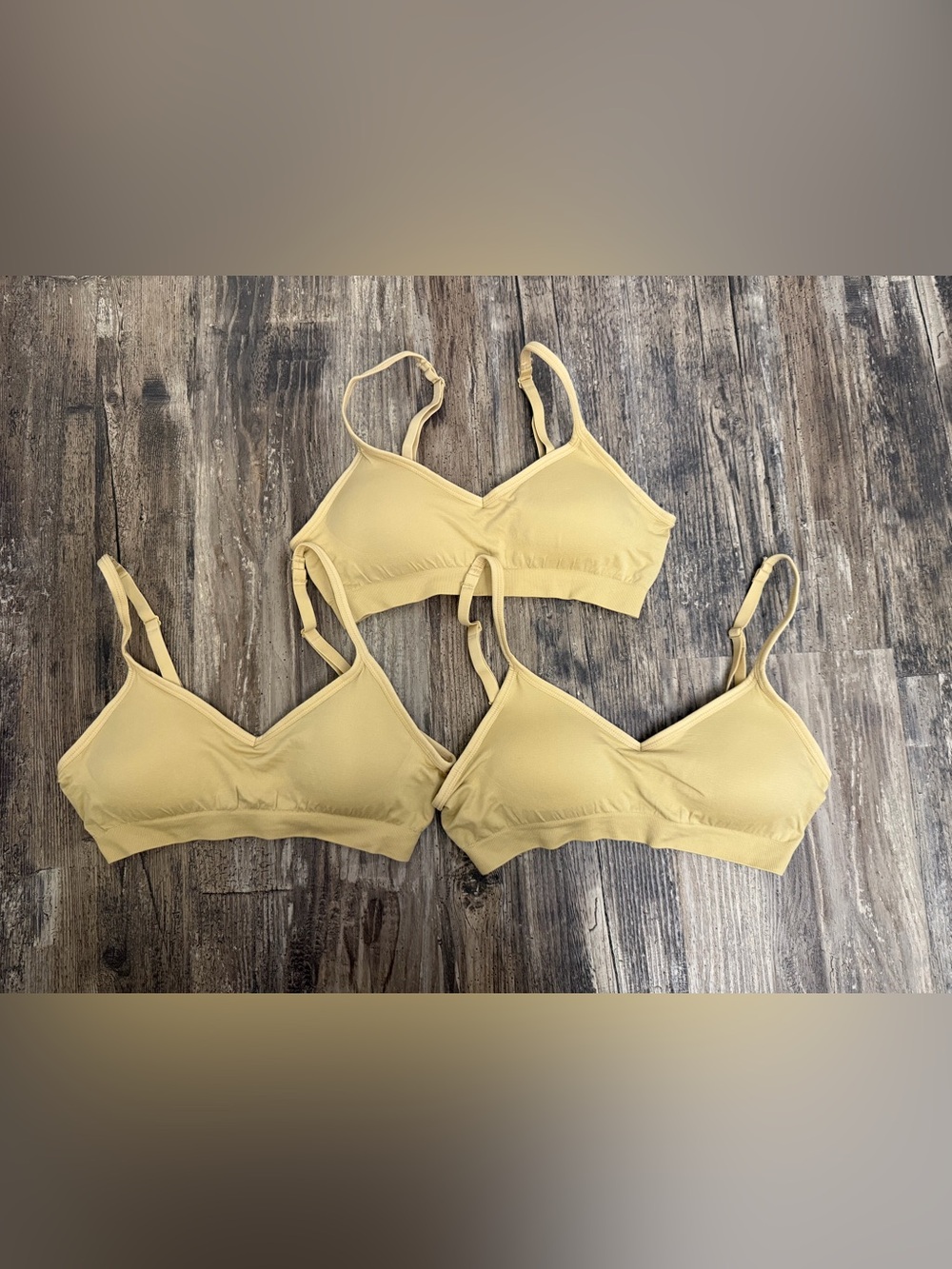 Tan Seamless Bralette Trio